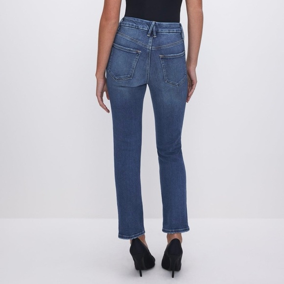 Good American Straight Compression Leg Jeans in Indigo 271 Wash Size 6/28 - Picture 4 of 11